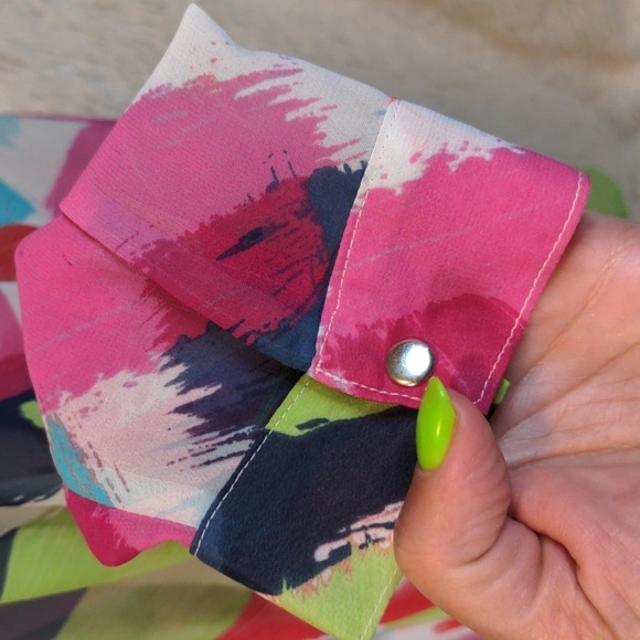 LIZ CLAIBORNE CAREER Classic Watercolor Sheer Blouse LP - Picture 7 of 16